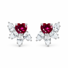 Lab-created ruby Earrings E2461 — white background product view