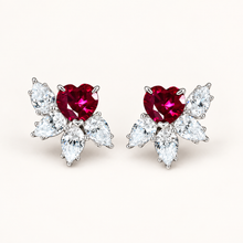 Lab-created ruby Earrings E2461 — three-quarter product view