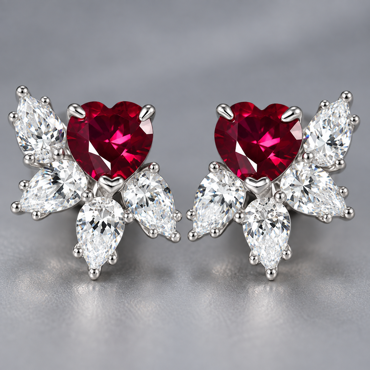 Lab-created ruby Earrings E2461 — craftsmanship detail