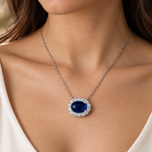 Lab-created sapphire Necklace N1896 — model-worn lifestyle view