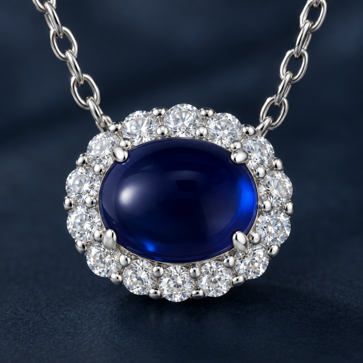 Lab-created sapphire Necklace N1896 — craftsmanship detail