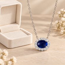 Lab-created sapphire Necklace N1896 — gift-box presentation
