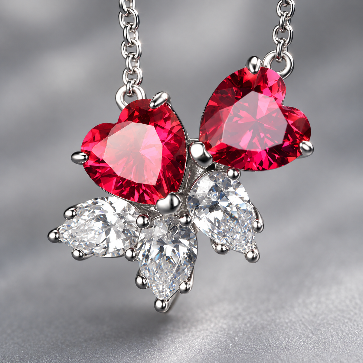 Lab-created ruby Necklace N2461 — craftsmanship detail