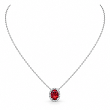 Lab-created ruby Necklace N4150 — white background product view