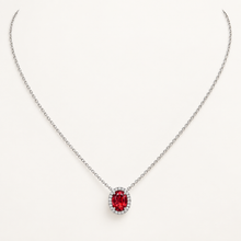 Lab-created ruby Necklace N4150 — three-quarter product view