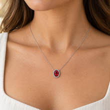 Lab-created ruby Necklace N4150 — model-worn lifestyle view