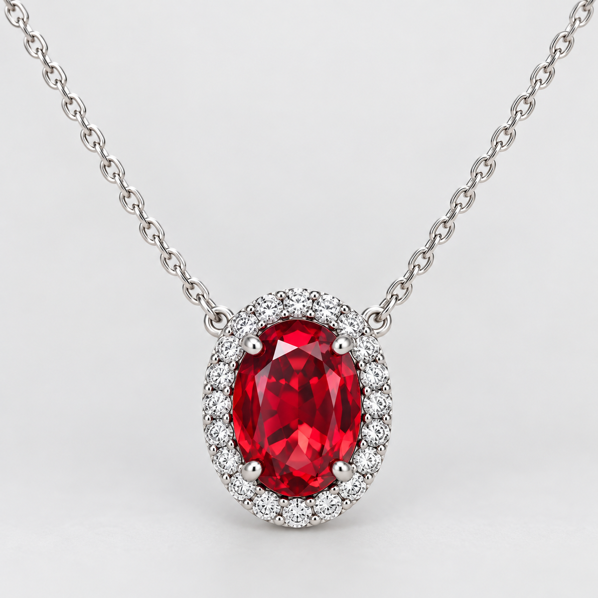 Lab-created ruby Necklace N4150 — craftsmanship detail