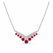 Lab-created ruby Necklace N4182 — white background product view