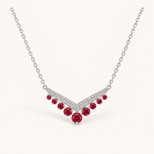 Lab-created ruby Necklace N4182 — three-quarter product view