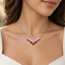 Lab-created ruby Necklace N4182 — model-worn lifestyle view
