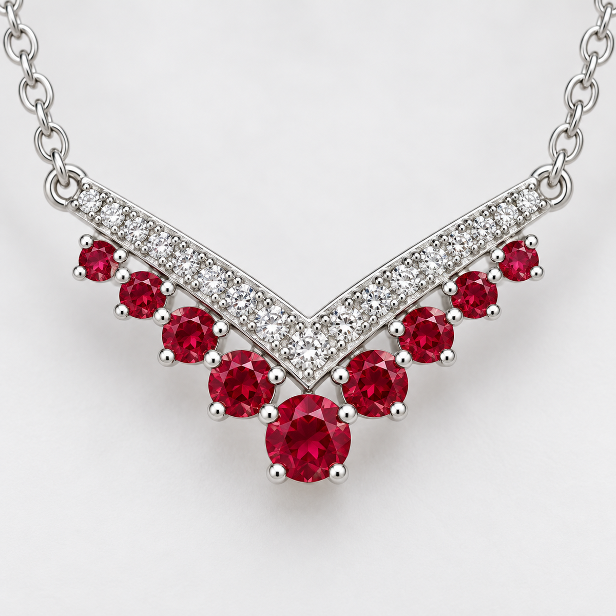 Lab-created ruby Necklace N4182 — craftsmanship detail