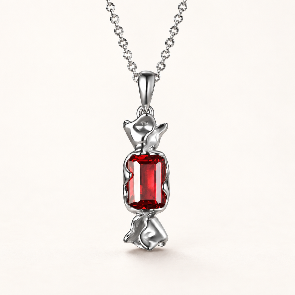 Lab-created ruby Pendant P4315 — three-quarter product view