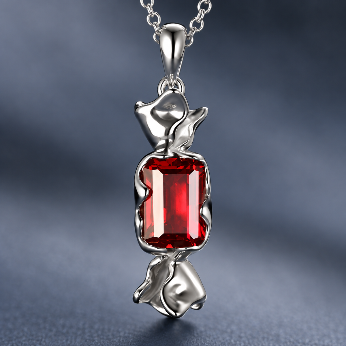 Lab-created ruby Pendant P4315 — craftsmanship detail