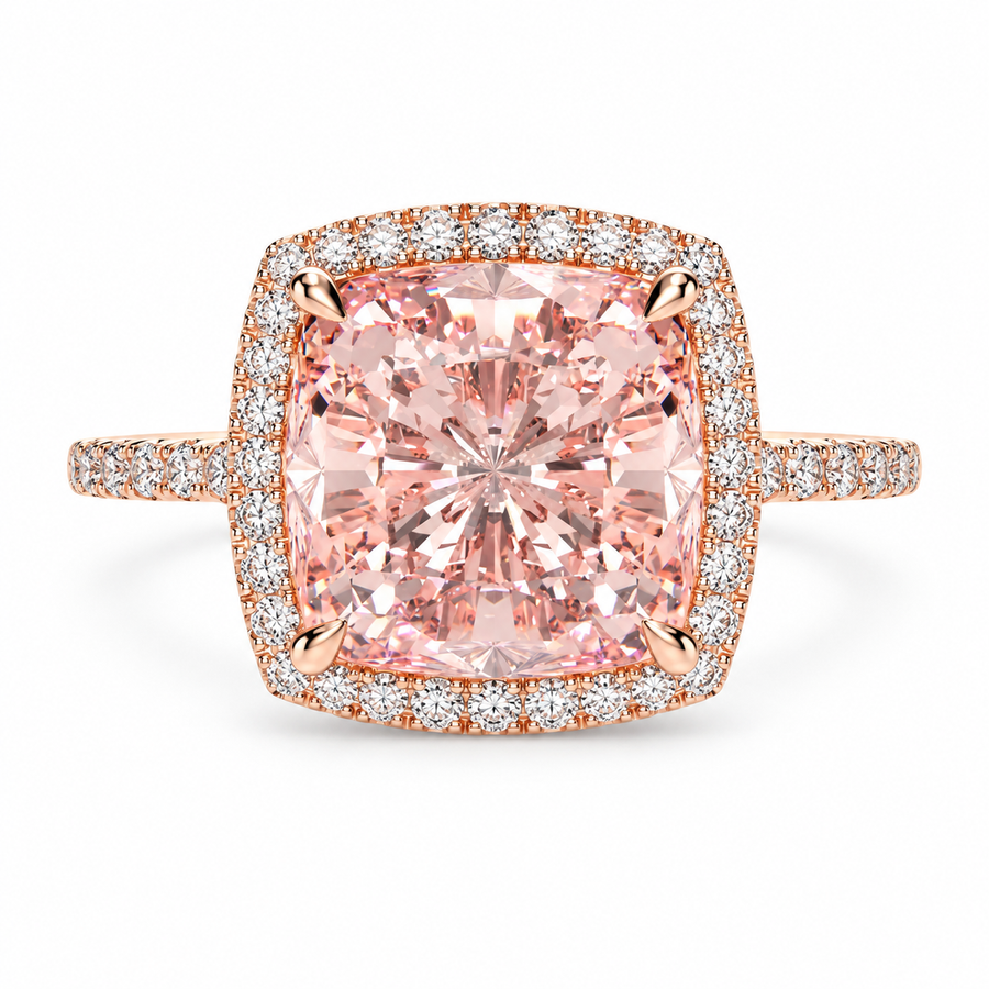 Lab-created ruby Ring R0944 — white background product view