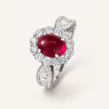 Lab-created ruby Ring R1859 — three-quarter product view