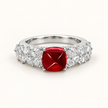 Lab-created ruby Ring R3062 — three-quarter product view