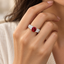 Lab-created ruby Ring R3062 — model-worn lifestyle view