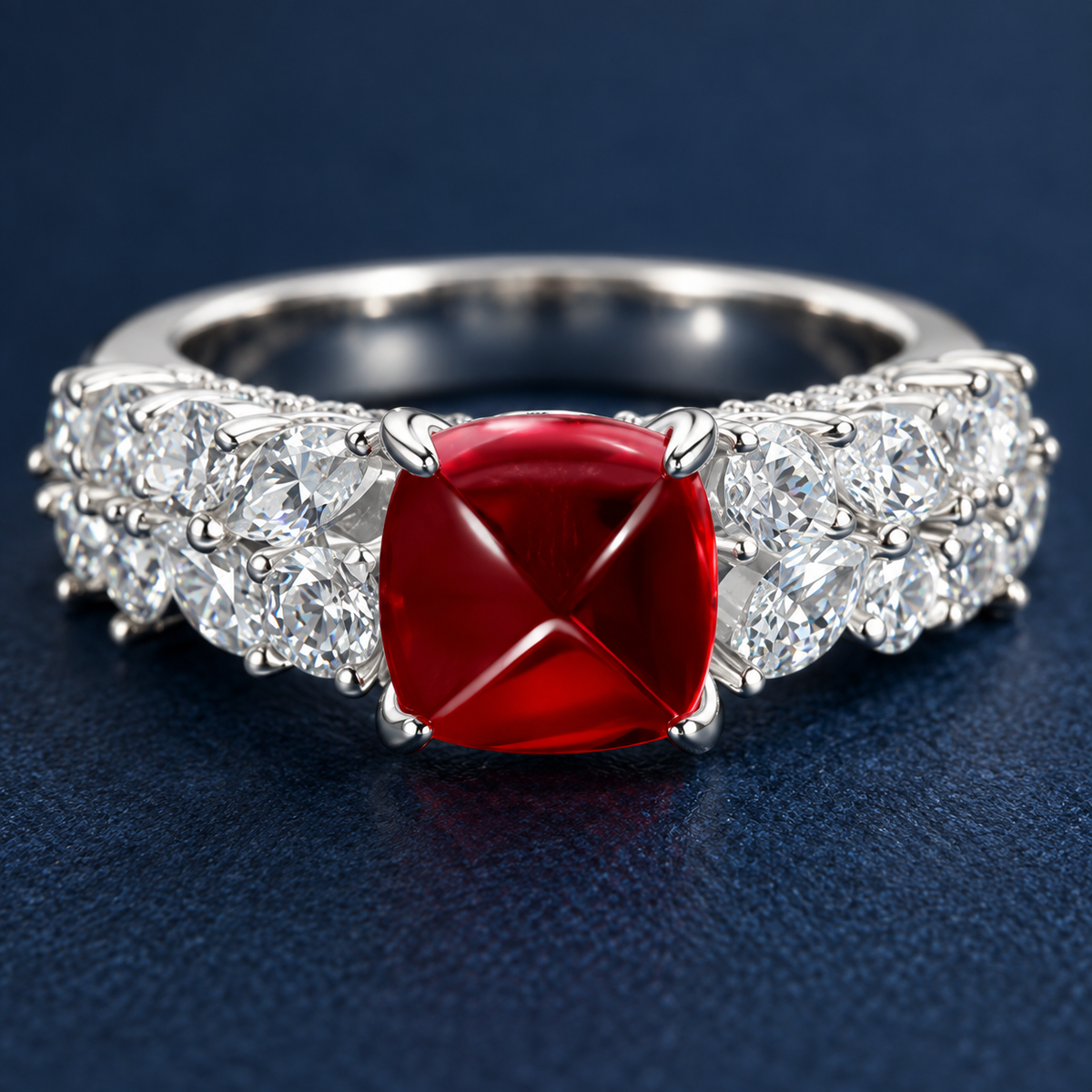 Lab-created ruby Ring R3062 — craftsmanship detail