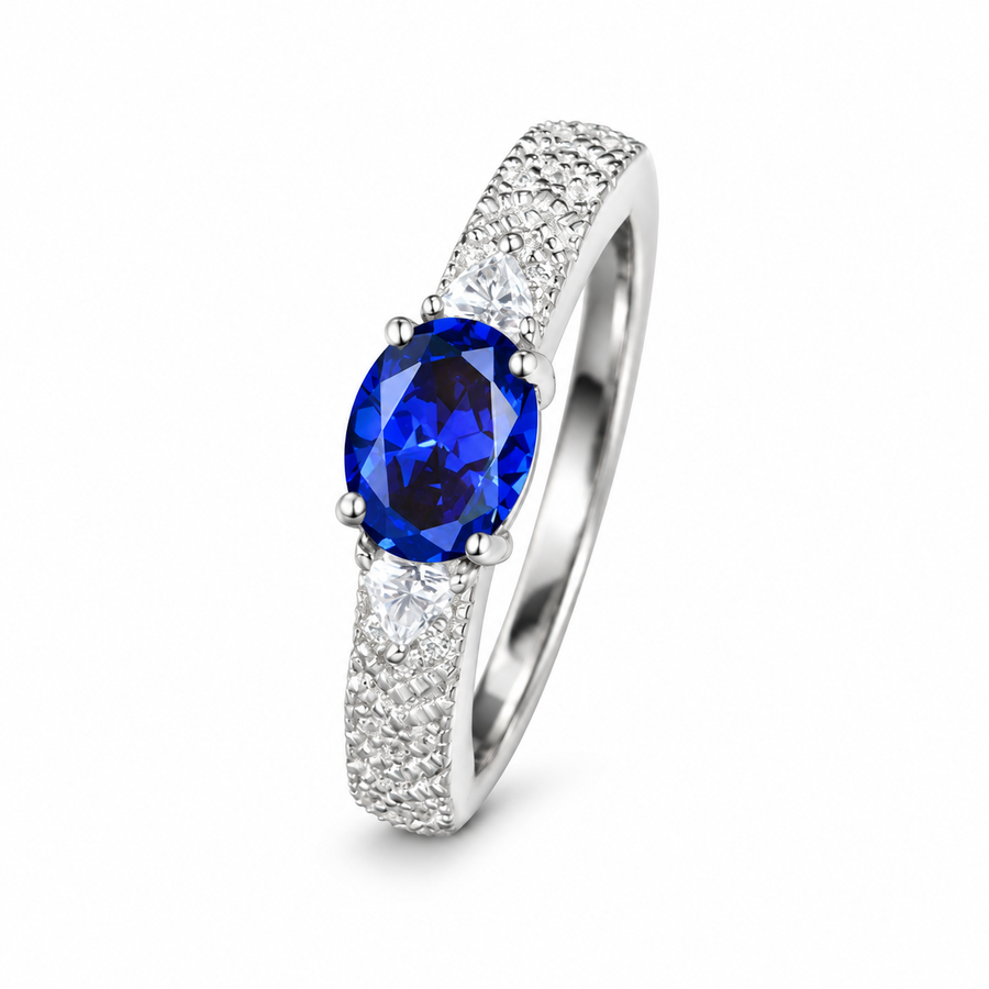 Lab-created sapphire Ring R3181 — white background product view