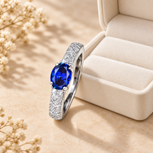 Lab-created sapphire Ring R3181 — gift-box presentation