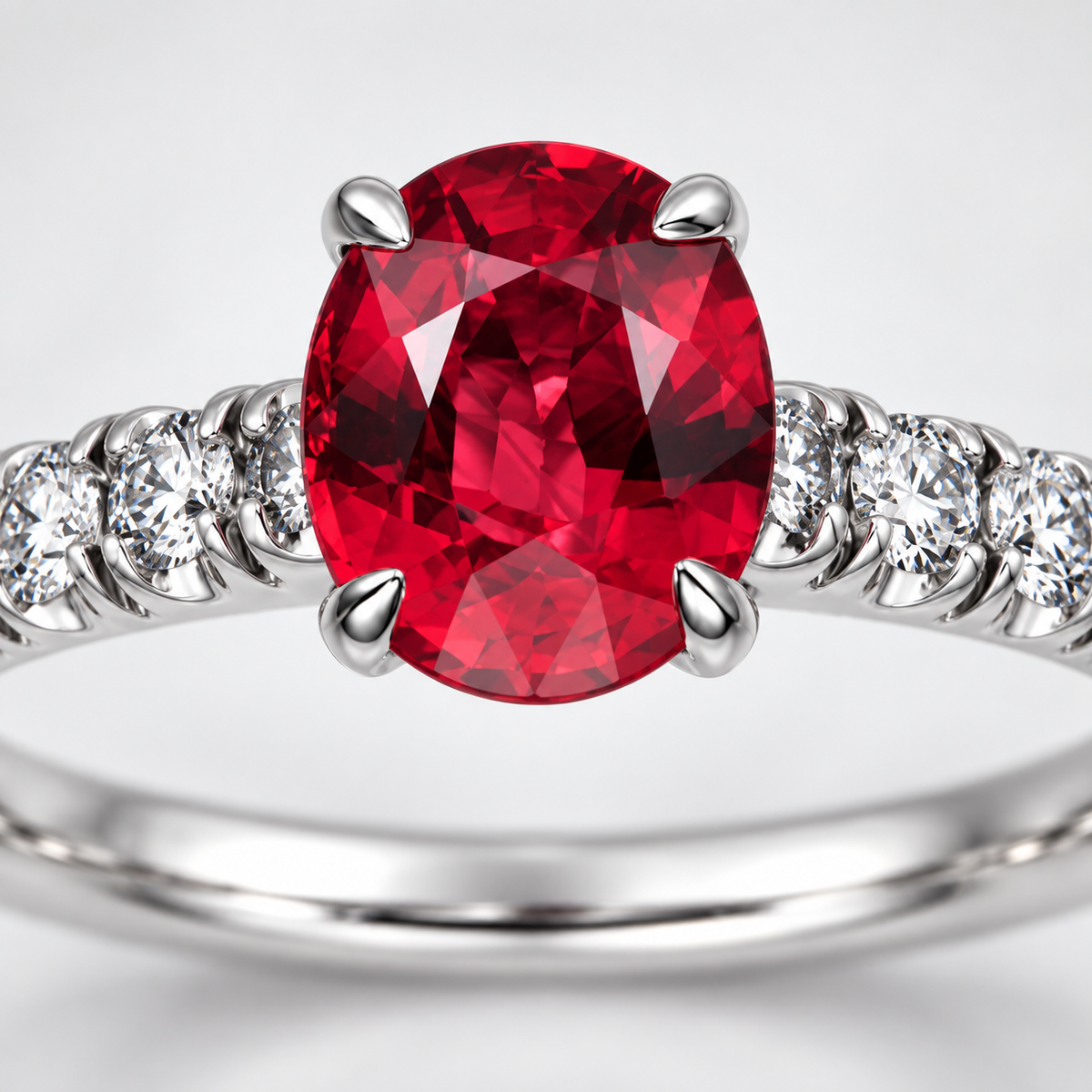 Lab-created ruby Ring R4214 — craftsmanship detail