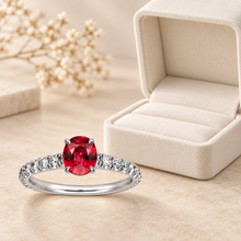 Lab-created ruby Ring R4214 — gift-box presentation