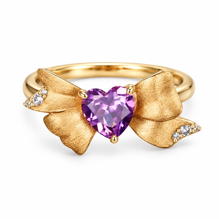 Lab-created ruby Ring R4313 — white background product view