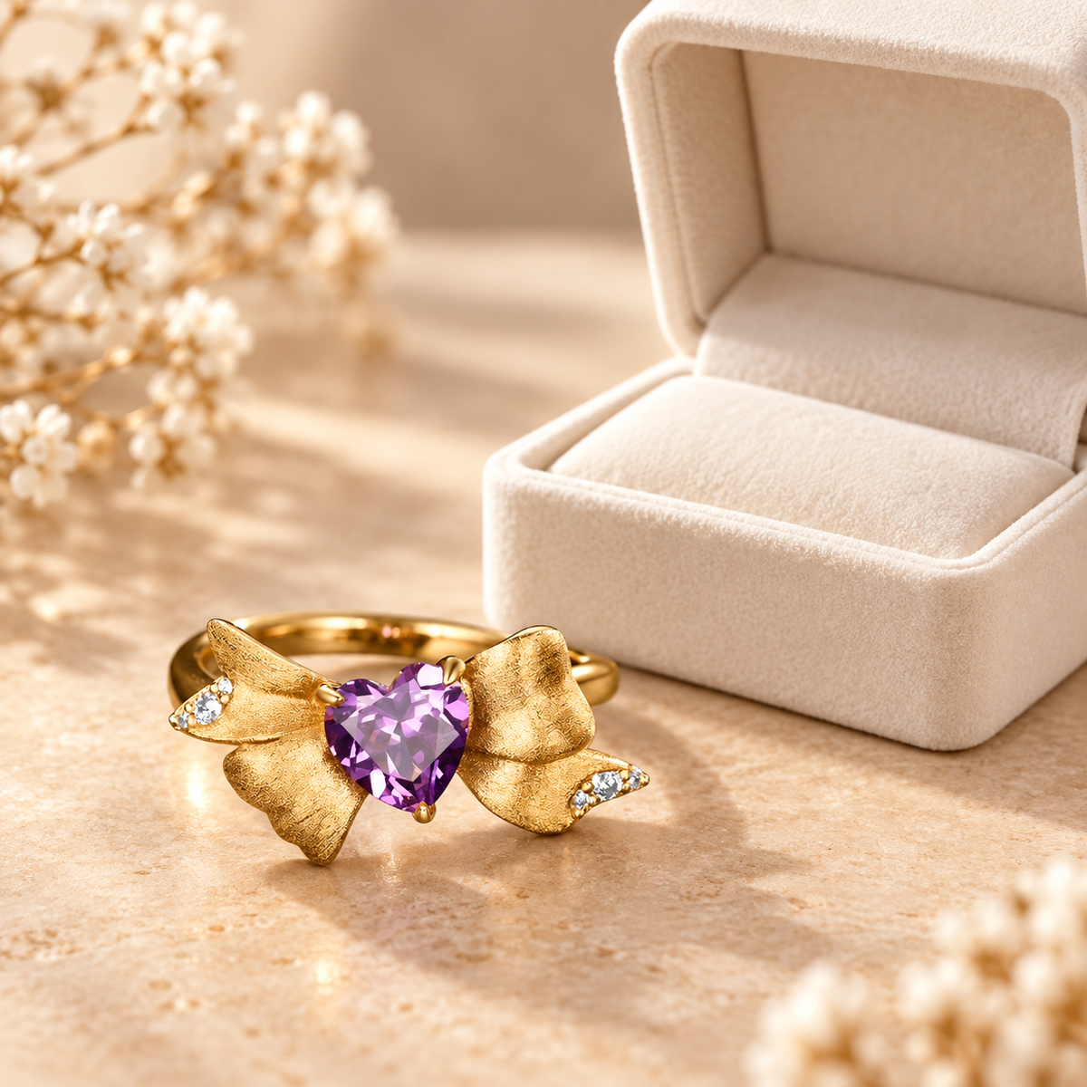 Lab-created ruby Ring R4313 — gift-box presentation