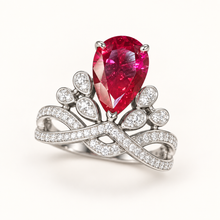Lab-created ruby Ring R4377 — three-quarter product view