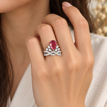 Lab-created ruby Ring R4377 — model-worn lifestyle view