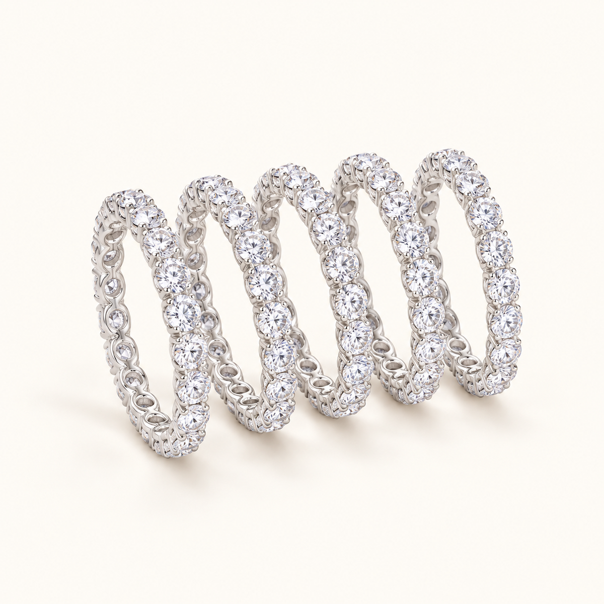 Quintet Halo Stack AI presentation preview; not exact-item, material, stone, or scale proof.