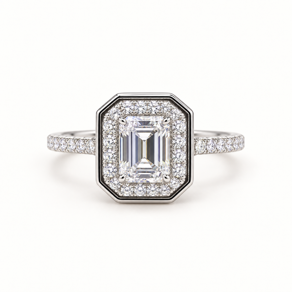 Noir Frame Ring. AI-assisted presentation image based on supplier reference; not exact-item, material, stone, scale, size, or inventory proof.