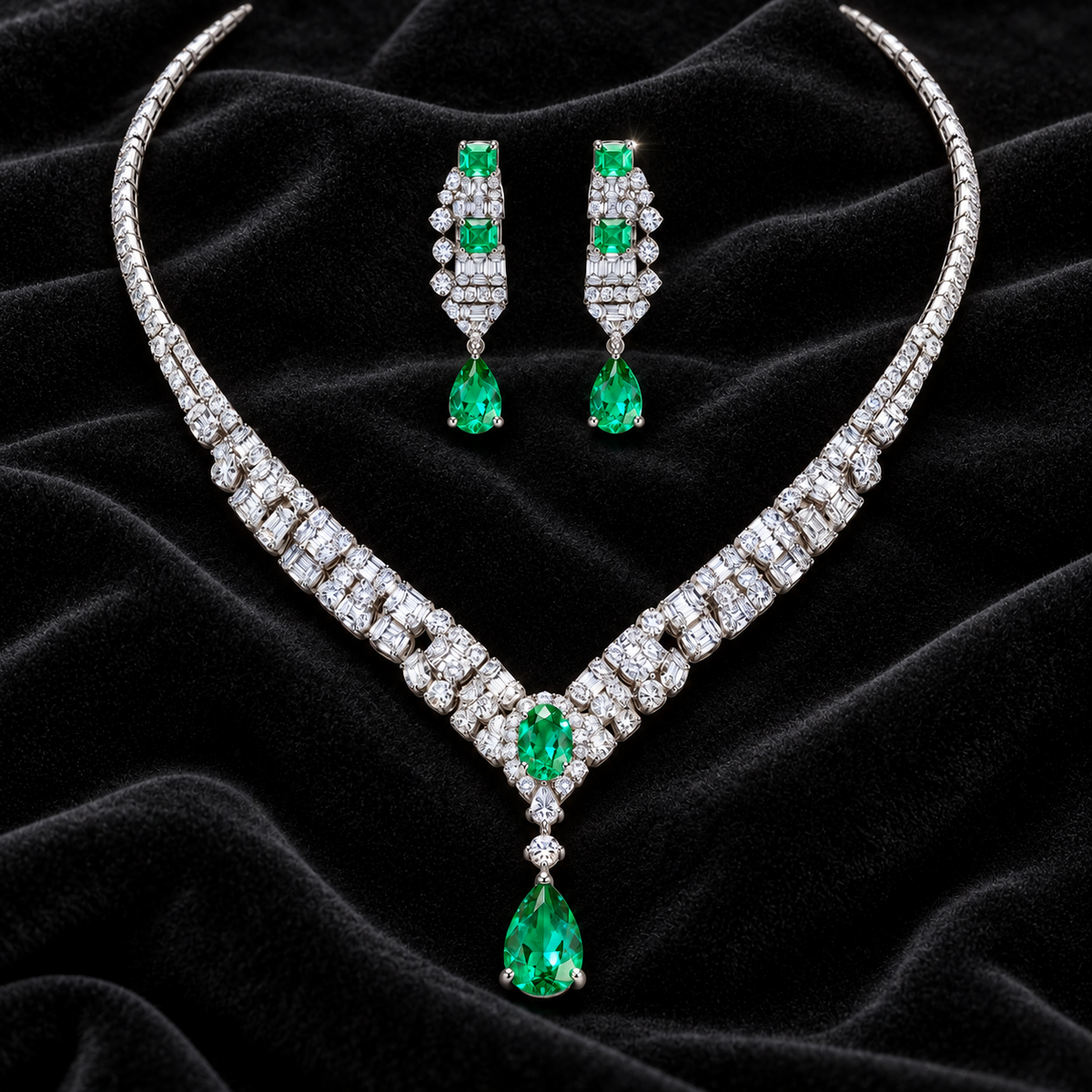 [Correnva V3 velvet main] Seafoam Drop Bracelet. AI-assisted presentation image on a dark velvet art direction; not exact-item, material, stone identity, scale, size, or inventory proof.