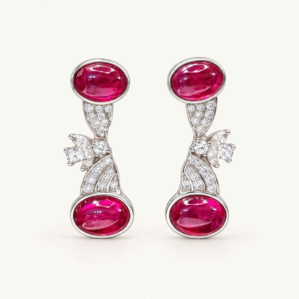 Crimson Cascade Drops. AI-assisted presentation image based on supplier reference; not exact-item, material, stone, scale, size, or inventory proof.