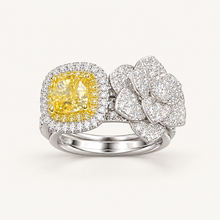 Soleil Camellia Duo. AI-assisted presentation image based on supplier reference; not exact-item, material, stone, scale, size, or inventory proof.