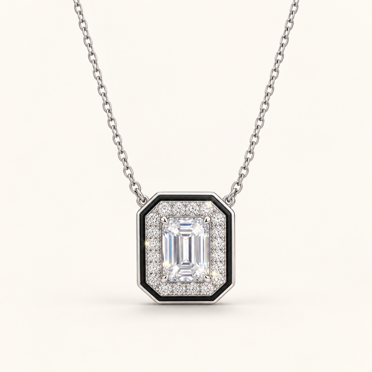 [Correnva V2 main] Noir Portal Pendant. AI-assisted presentation image based on a supplier reference; not exact-item, material, stone identity, scale, size, or inventory proof.