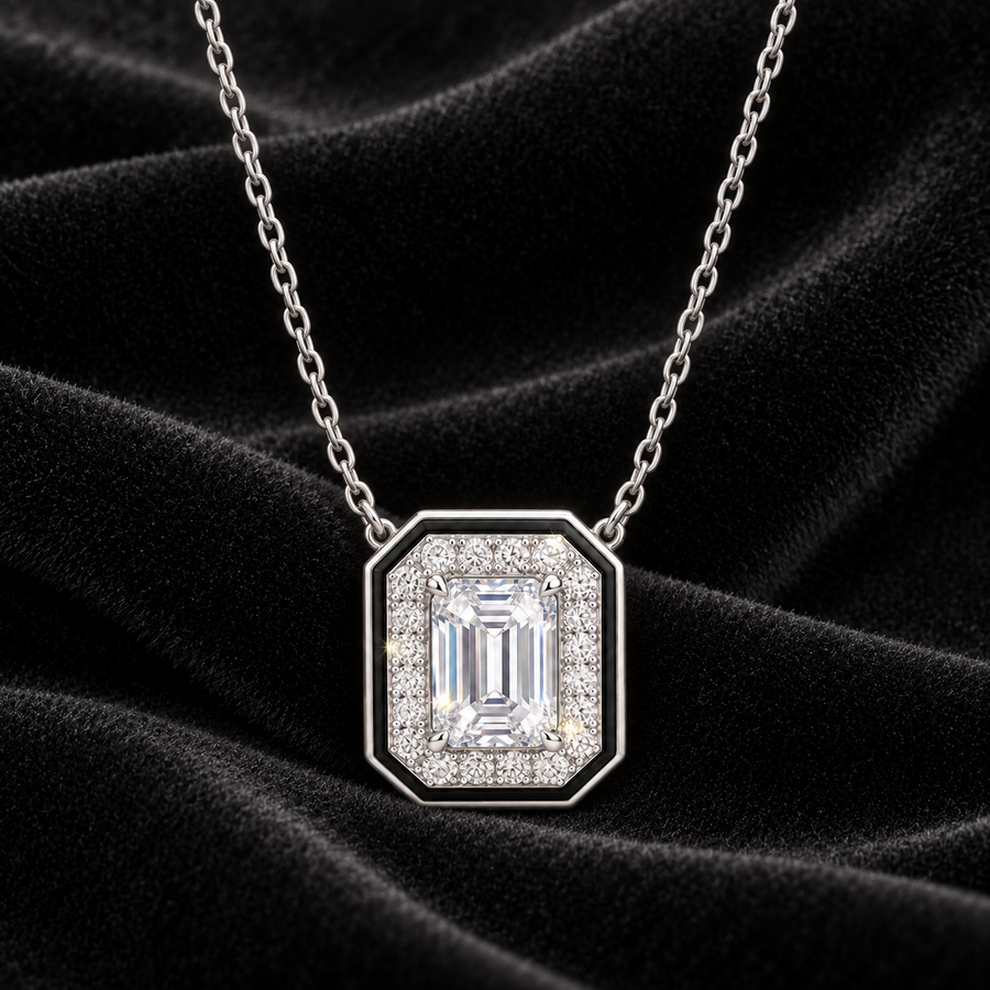 [Correnva V3 velvet main] Noir Portal Pendant. AI-assisted presentation image on a dark velvet art direction; not exact-item, material, stone identity, scale, size, or inventory proof.
