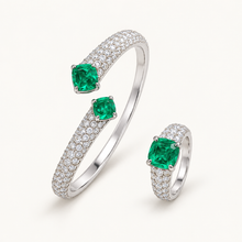 Verdant Pavé Duo. AI-assisted presentation image based on supplier reference; not exact-item, material, stone, scale, size, or inventory proof.