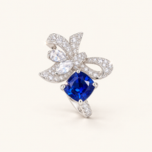 [Correnva V2 main] Cobalt Papillon Ring. AI-assisted presentation image based on a supplier reference; not exact-item, material, stone identity, scale, size, or inventory proof.