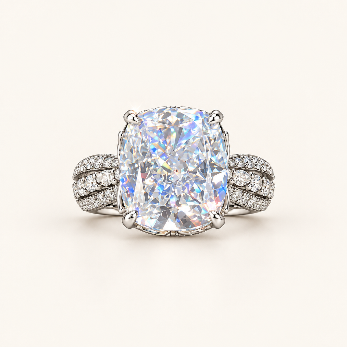 [Correnva V2 main] Lucent Radiant Ring. AI-assisted presentation image based on a supplier reference; not exact-item, material, stone identity, scale, size, or inventory proof.