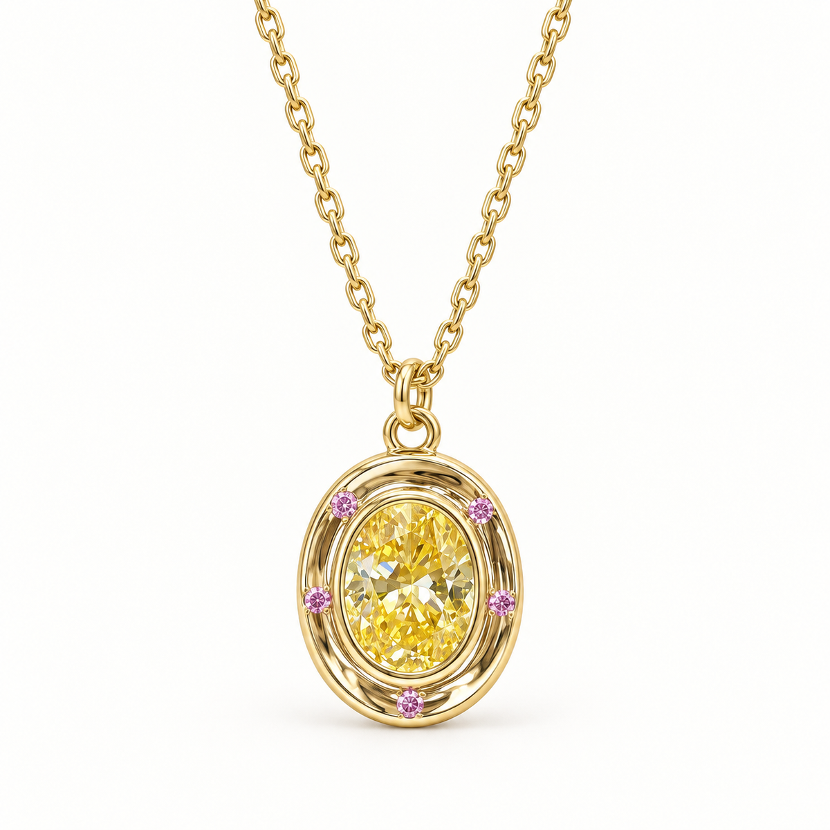 Soleil Arc Pendant. AI-assisted presentation image based on supplier reference; not exact-item, material, stone, scale, size, or inventory proof.