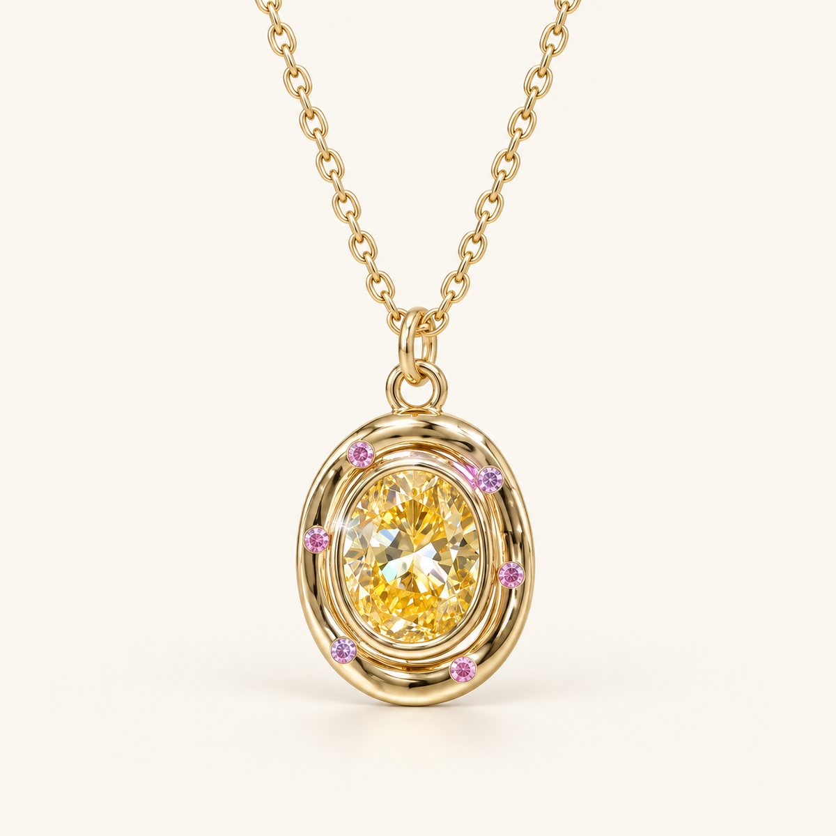 [Correnva V2 main] Soleil Vessel Pendant. AI-assisted presentation image based on a supplier reference; not exact-item, material, stone identity, scale, size, or inventory proof.
