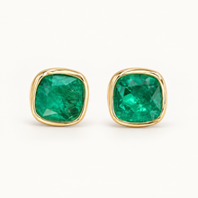 Verdant Cushion Studs. AI-assisted presentation image based on supplier reference; not exact-item, material, stone, scale, size, or inventory proof.