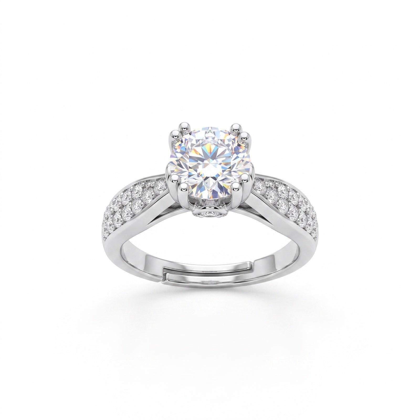 Elongated clear-stone ring form shown as a collection preview